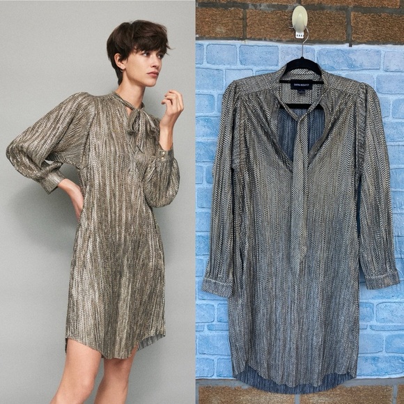 SABINA MUSÁYEV Tied Shimmer Tunic dress size small - Picture 1 of 16